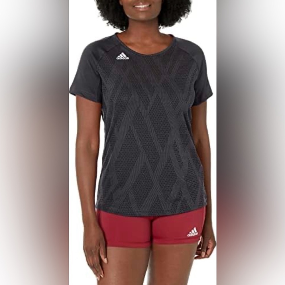 Adidas Quickset Volleyball SS Jersey Shirt Women,'s , Sz.2XL,  Black Carbon